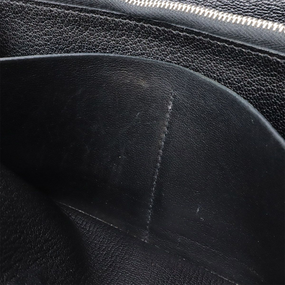 Hermes Kelly Wallet Long Bifold Chevre Leather Black Silver