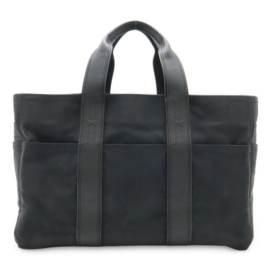 Hermes Acapulco MM Tote Nylon Leather Black