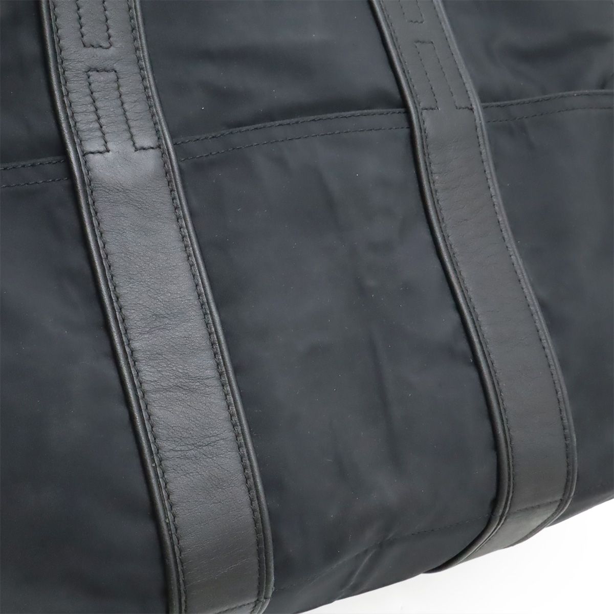 Hermes Acapulco MM Tote Nylon Leather Black