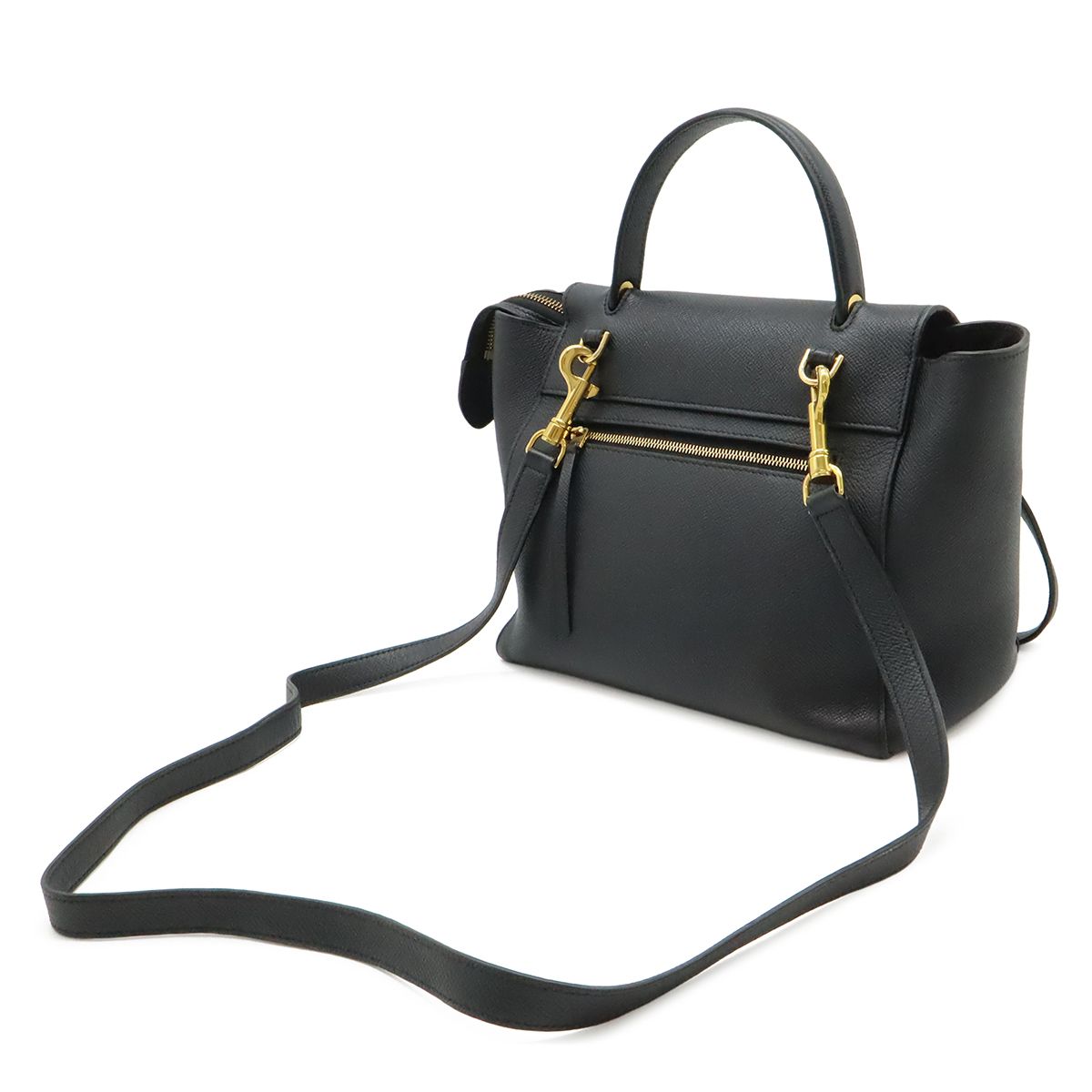 Celine Belt Bag Micro 2-Way Crossbody Leather Black Gold