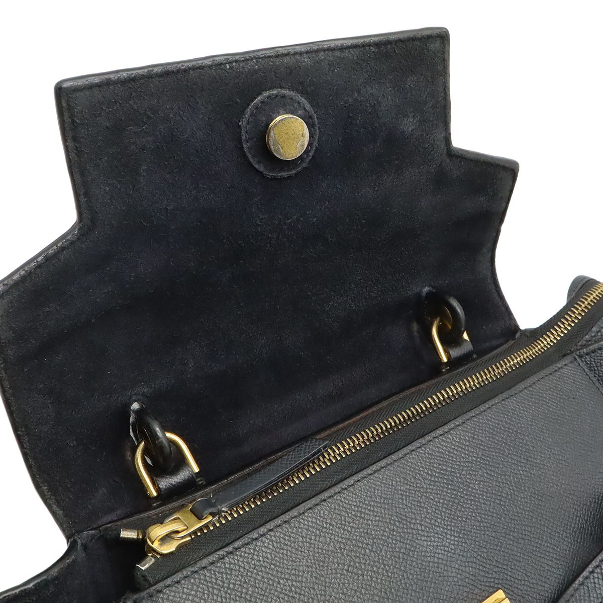Celine Belt Bag Micro 2-Way Crossbody Leather Black Gold
