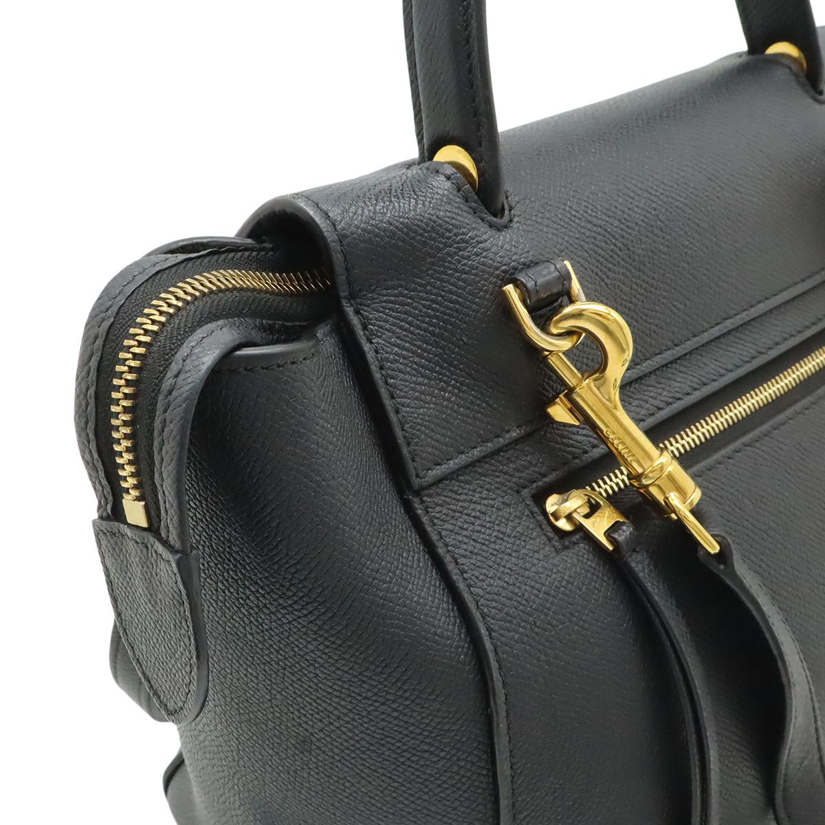 Celine Belt Bag Micro 2-Way Crossbody Leather Black Gold