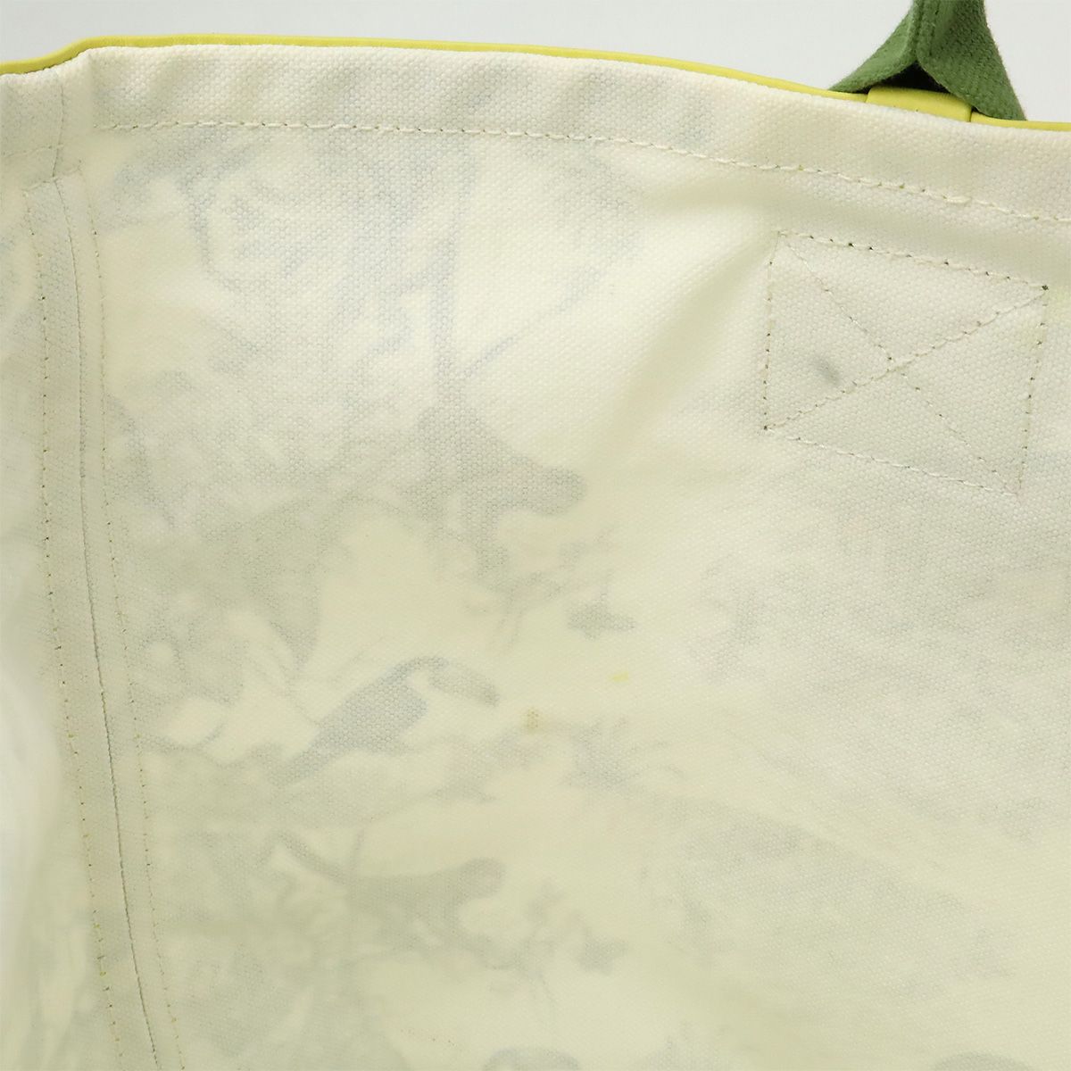 Hermes Cabas Petit Ash Tote Shoulder Bag Leopard Canvas White Green Yellow
