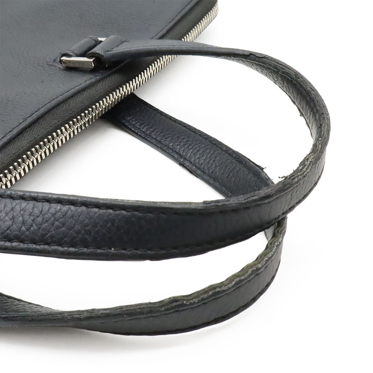 Dior Homme Logo Business Briefcase Leather Black Silver