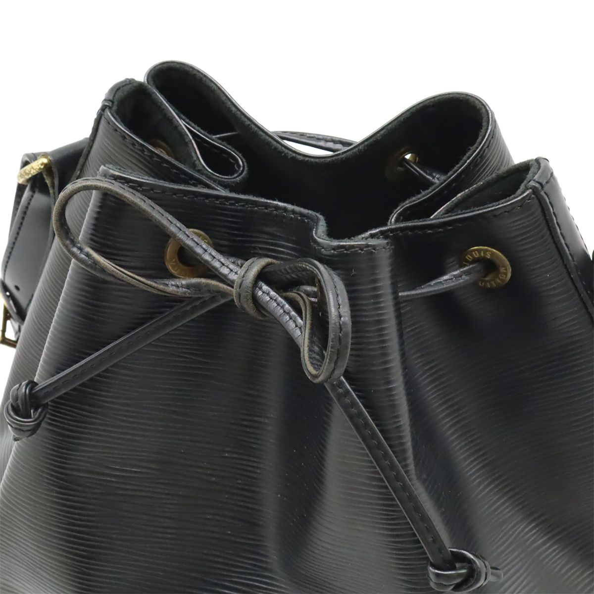 Louis Vuitton Epi Petit Noir Shoulder Bag Drawstring Black