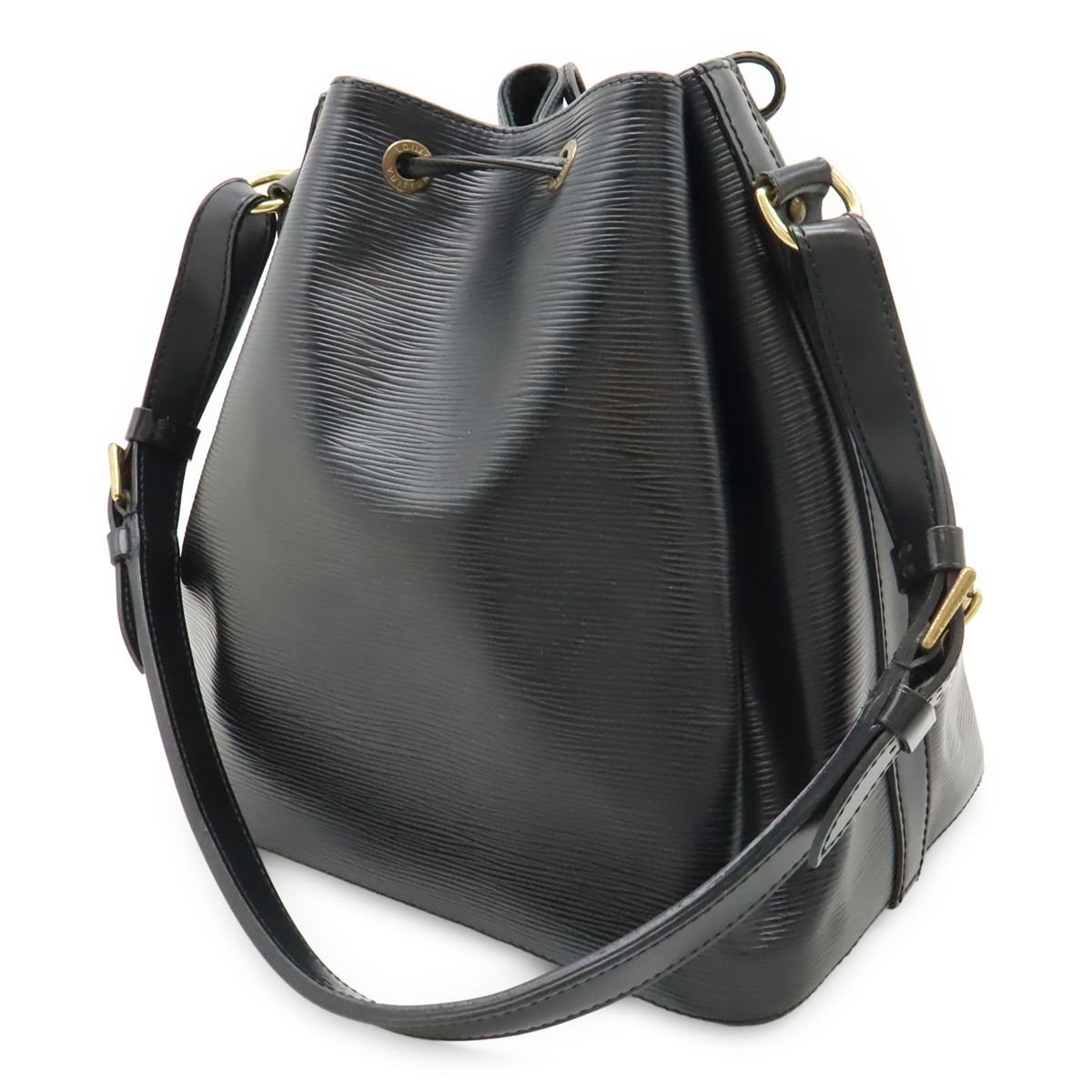 Louis Vuitton Epi Petit Noir Shoulder Bag Drawstring Black
