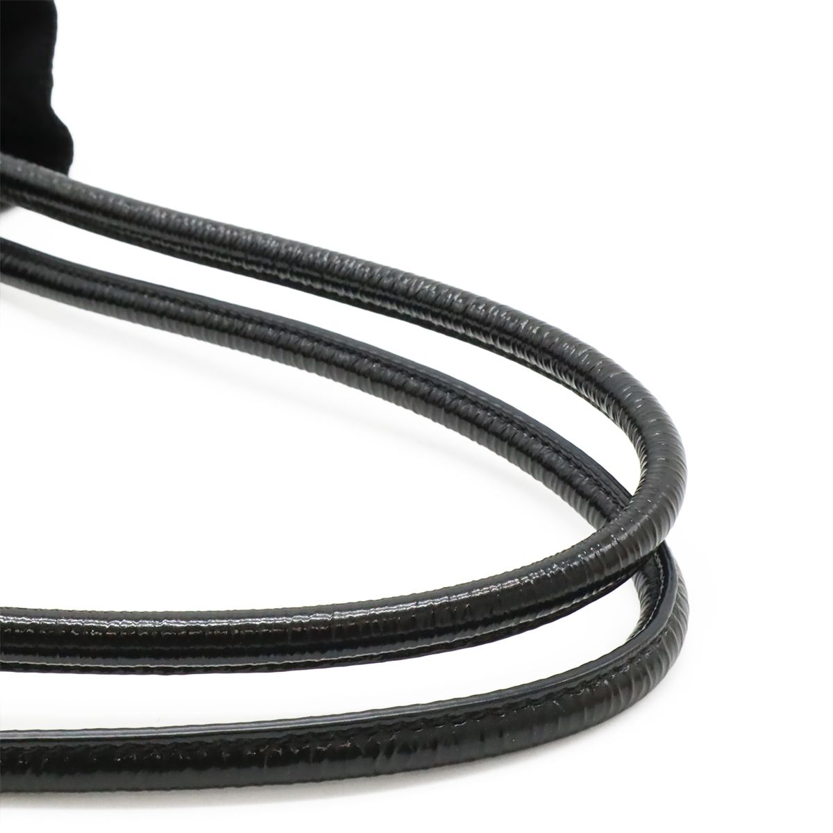 Prada Triangle Logo Tote Shoulder Bag Nylon Patent Nero Black Gold
