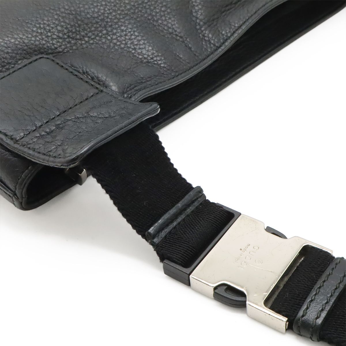 Gucci Soho Interlocking Logo Belt Bag Leather Black Silver