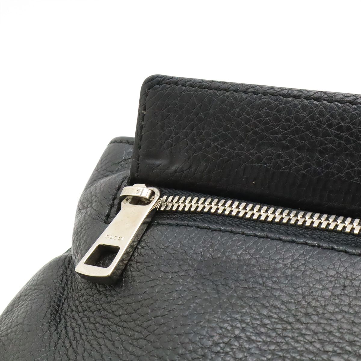 Gucci Soho Interlocking Logo Belt Bag Leather Black Silver