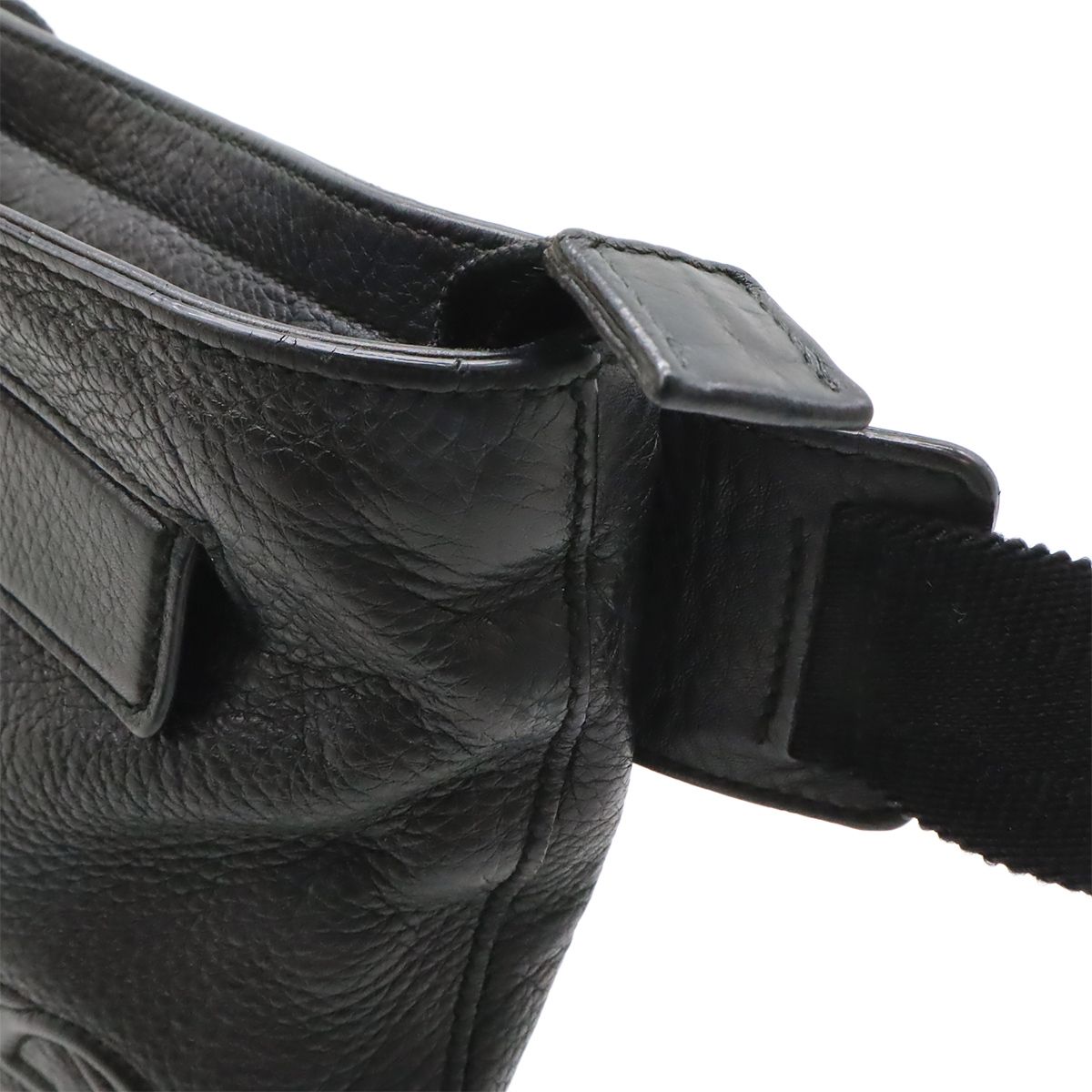 Gucci Soho Interlocking Logo Belt Bag Leather Black Silver