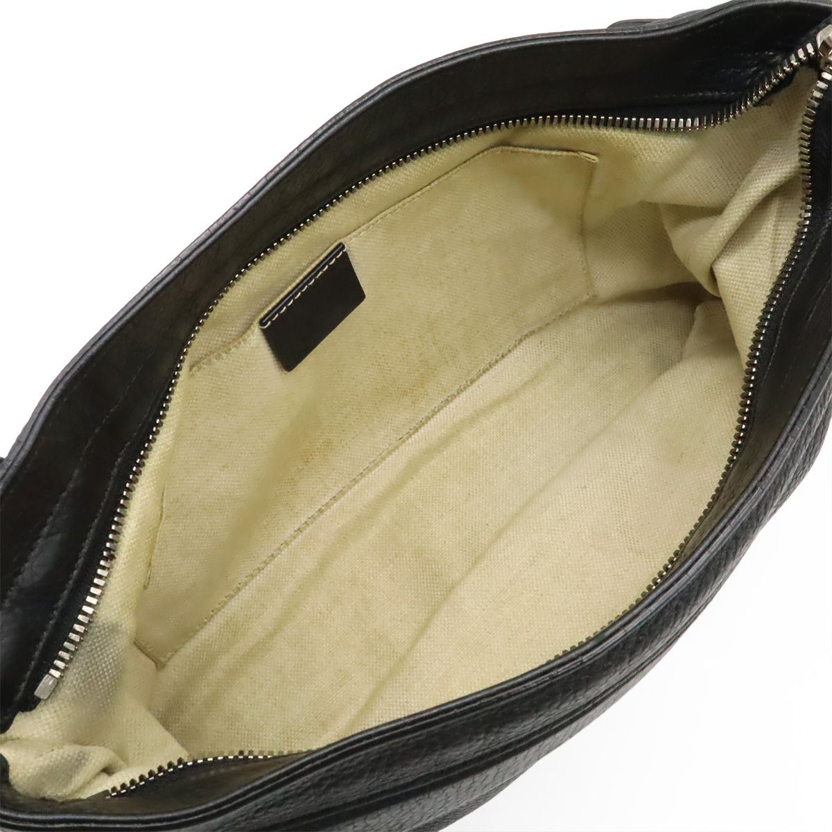 Gucci Soho Interlocking Logo Belt Bag Leather Black Silver