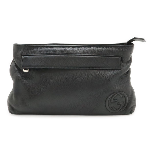 Gucci Soho Interlocking Logo Belt Bag Leather Black Silver