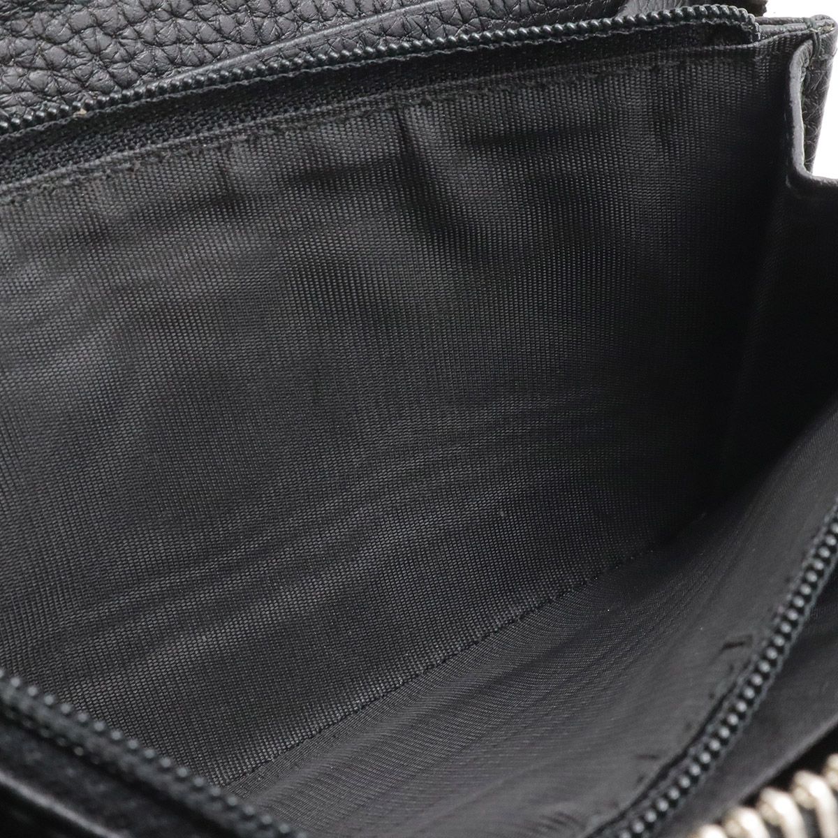 Gucci Jumbo GG Zip Wallet Zip Around Leather Black Silver