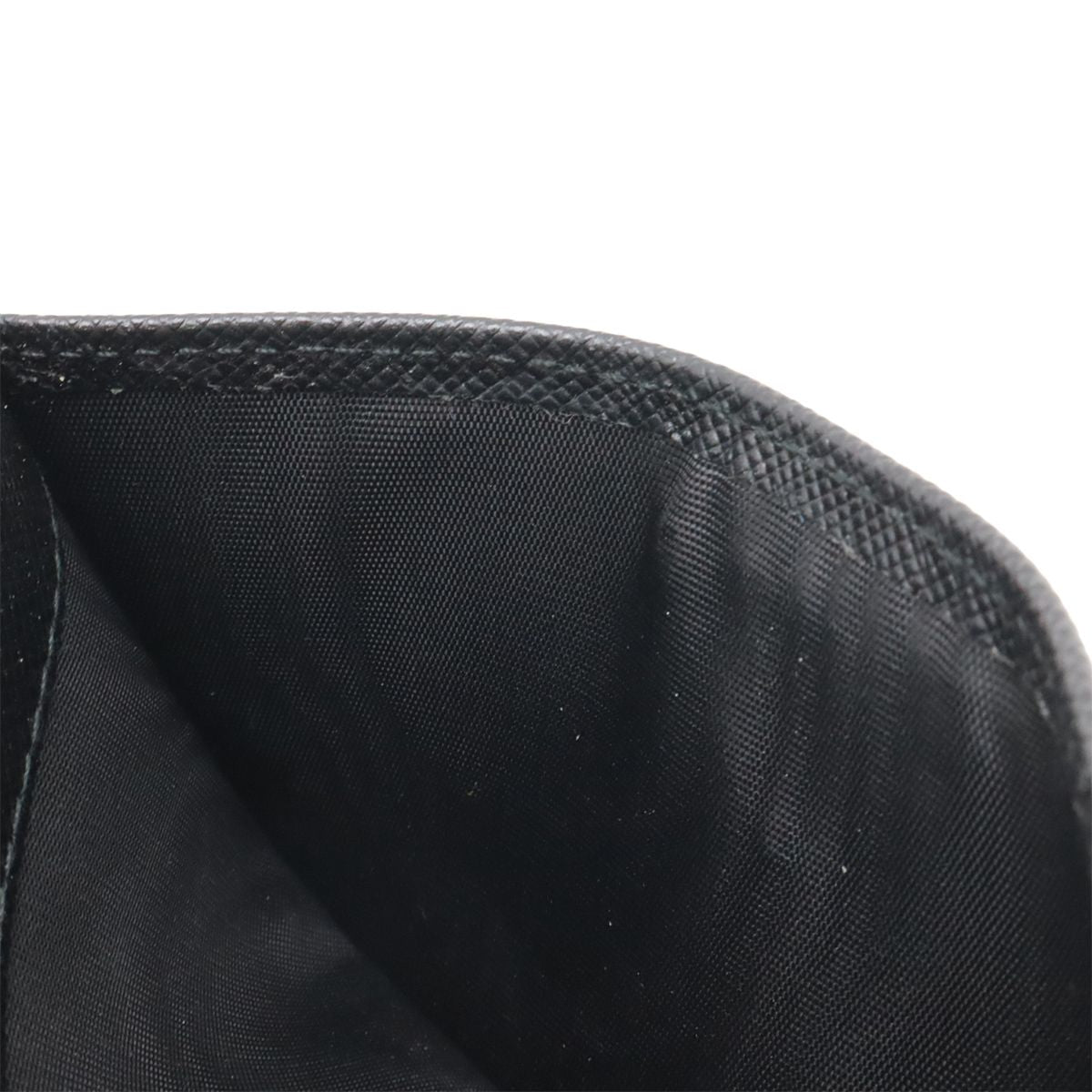 Prada Saffiano Triangle Logo Card Case Business Holder Coin Purse Leather Nero