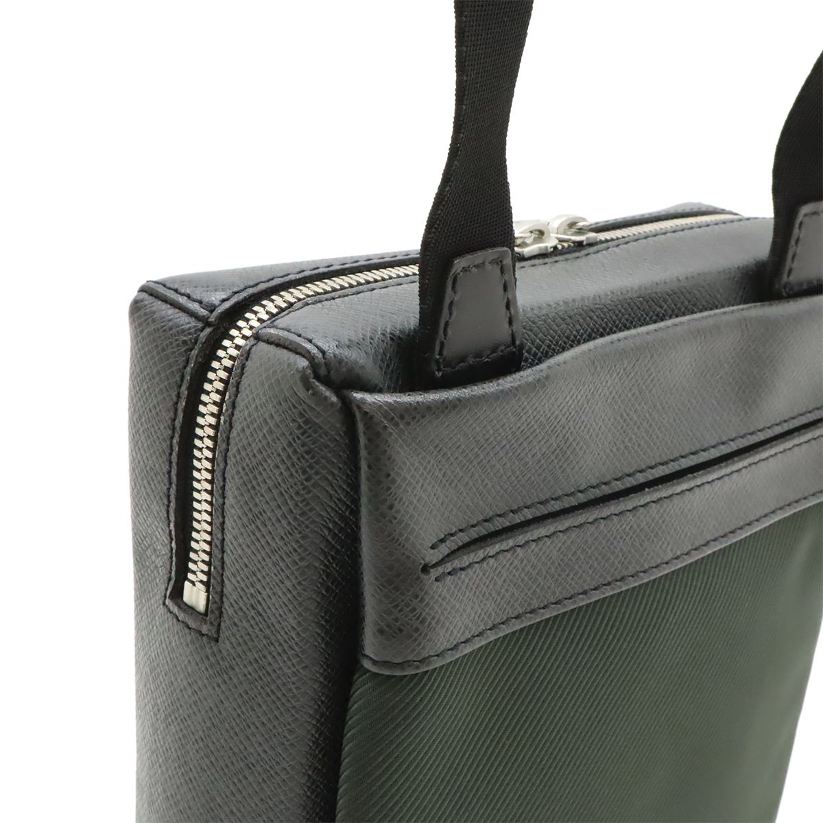 Louis Vuitton Taiga Sayan Shoulder Bag Crossbody Leather Canvas Ardoise Black