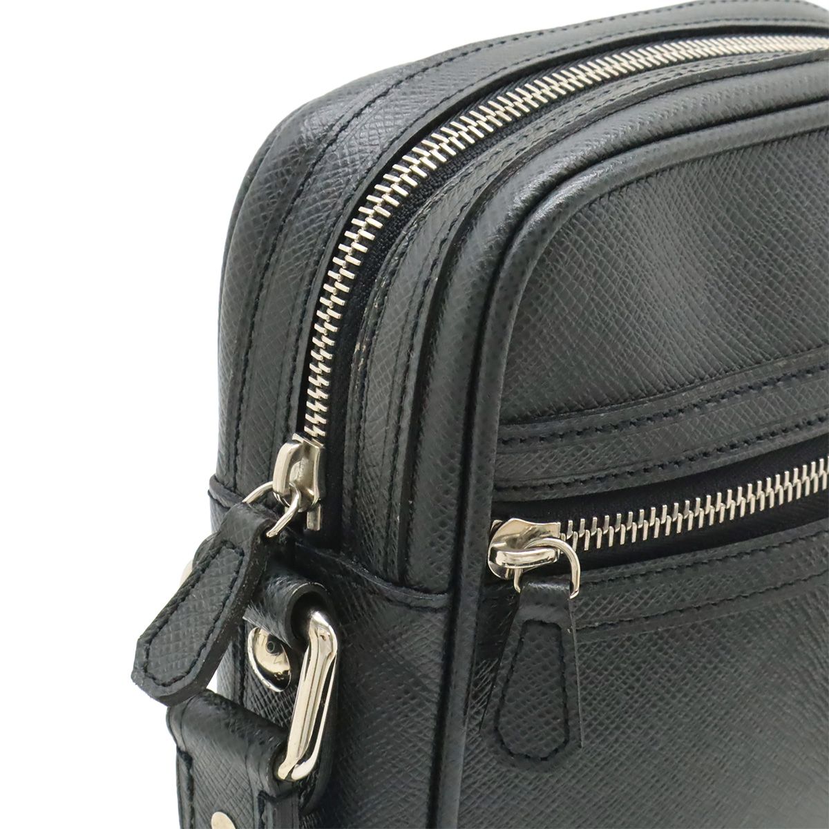 Louis Vuitton Taiga Dimitri Shoulder Bag Crossbody Leather Ardoise Black Silver