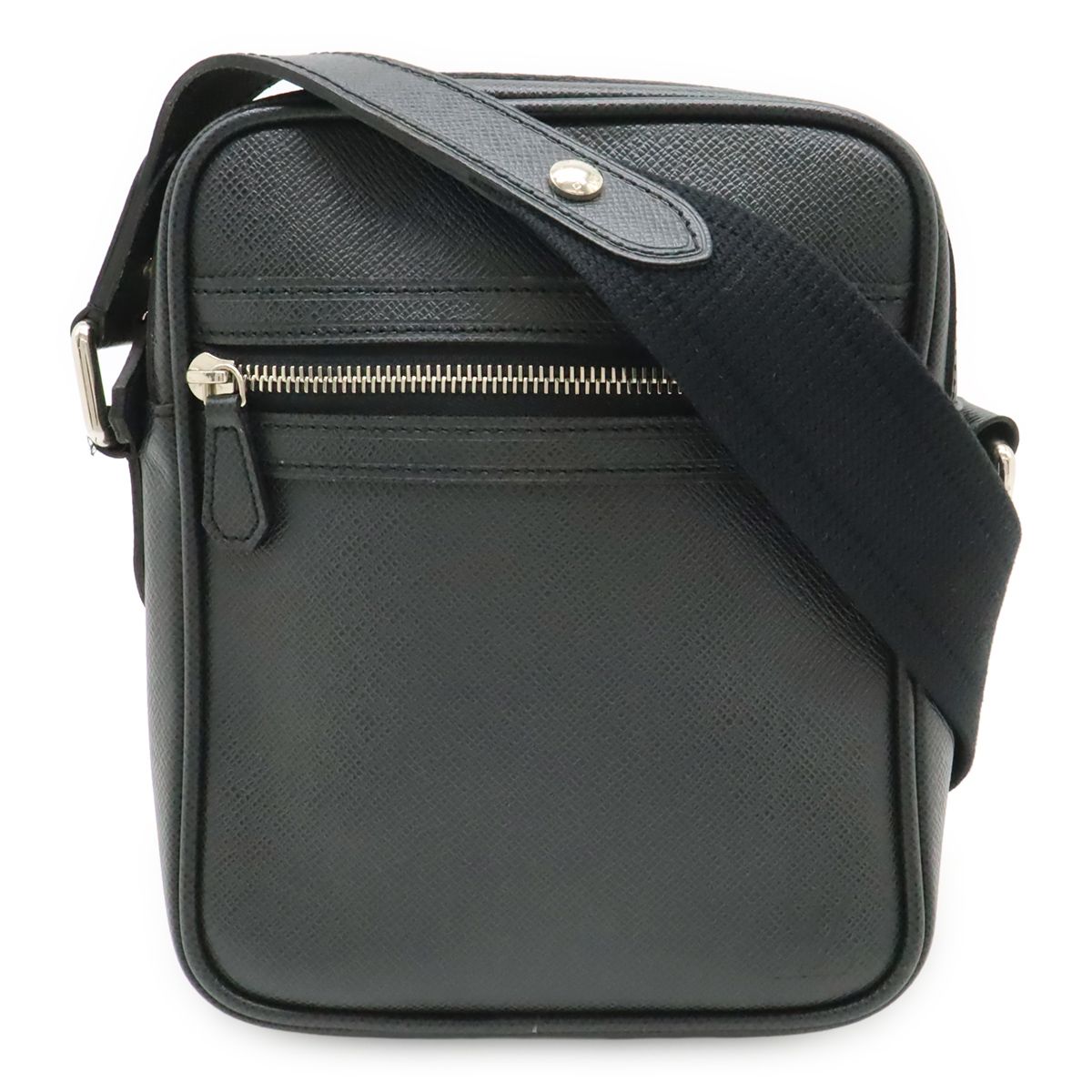 Louis Vuitton Taiga Dimitri Shoulder Bag Crossbody Leather Ardoise Black Silver