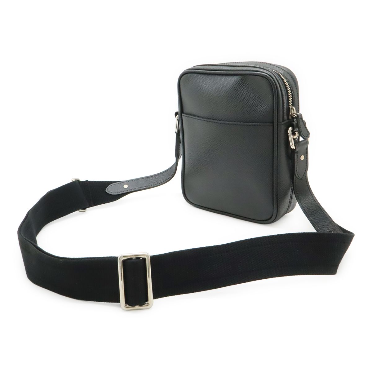 Louis Vuitton Taiga Dimitri Shoulder Bag Crossbody Leather Ardoise Black Silver
