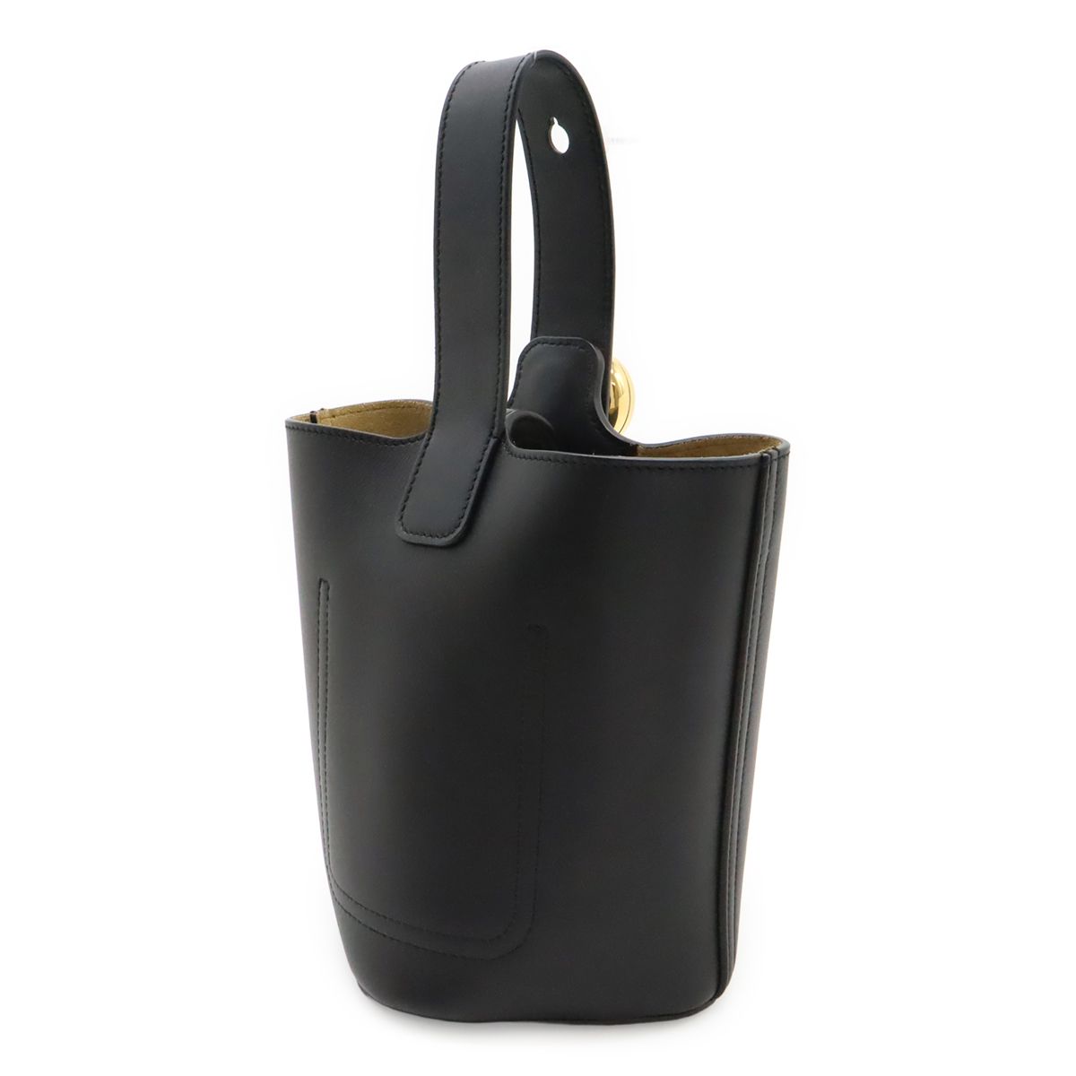 Loewe Pebble Bucket Bag Mini Slim Scarf Leather Black Gold