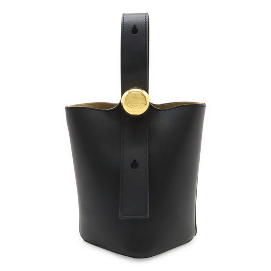 Loewe Pebble Bucket Bag Mini Slim Scarf Leather Black Gold