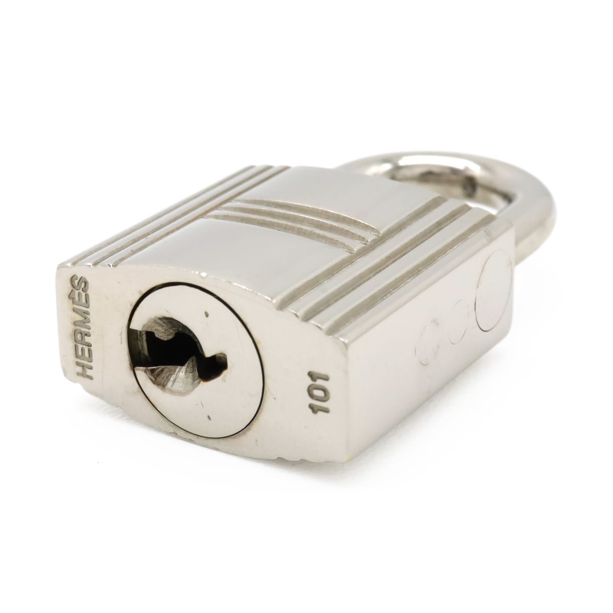 Hermes Cadena Padlock Key with Key Metal Silver