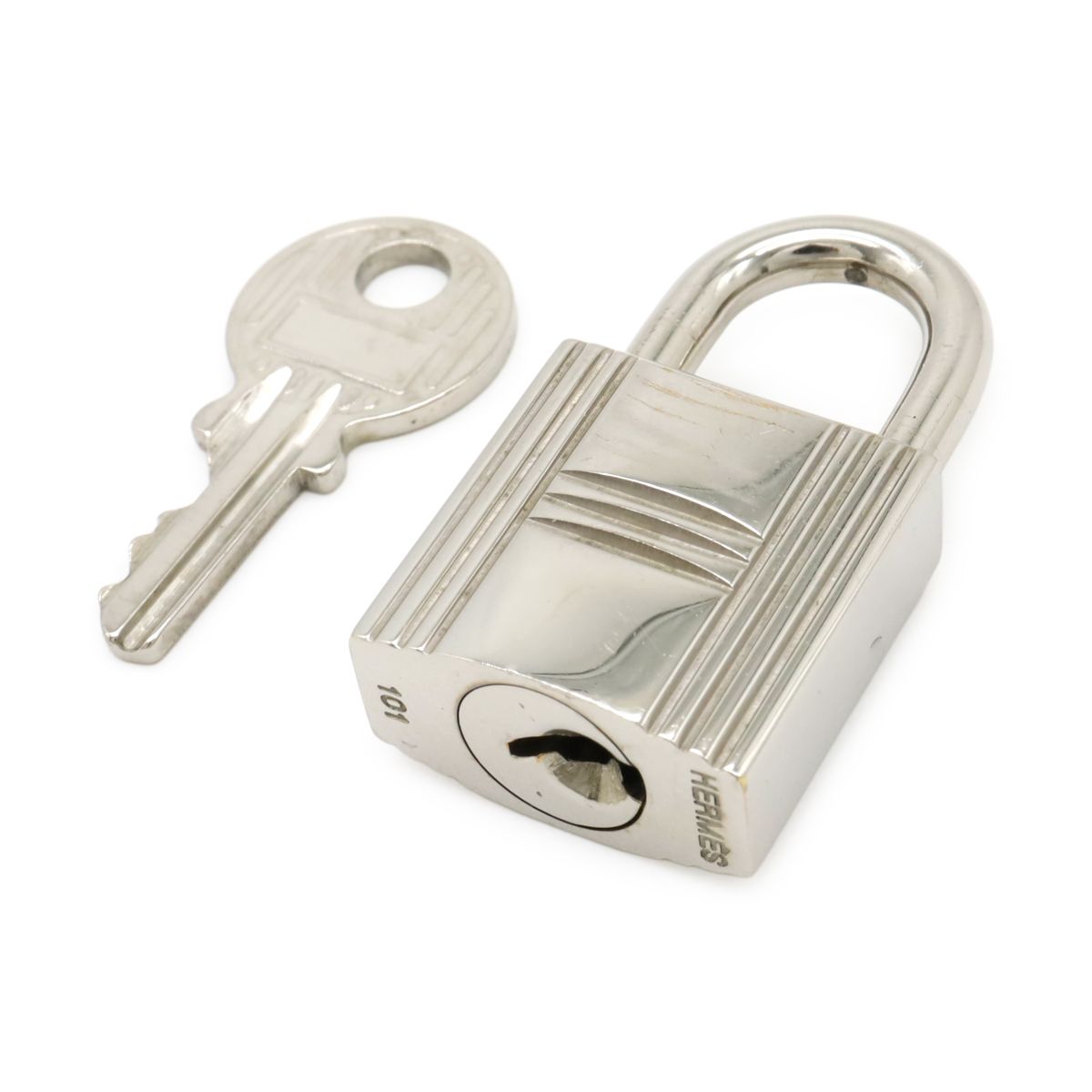 Hermes Cadena Padlock Key with Key Metal Silver