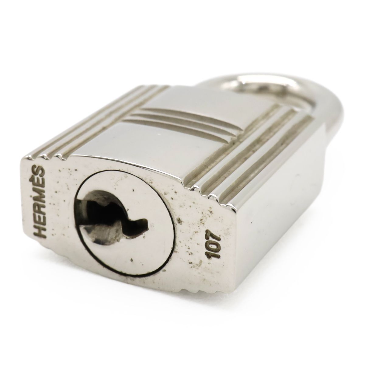 Hermes Cadena Padlock Key with Key Metal Silver
