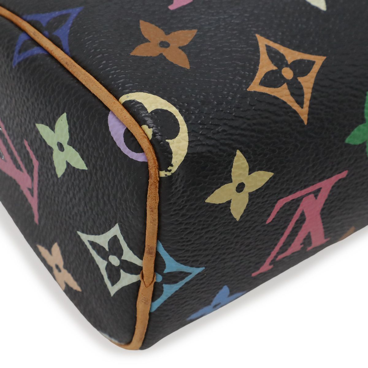 Louis Vuitton Monogram Multicolor Mini Speedy Mini Bag Pouch Case Noir Black