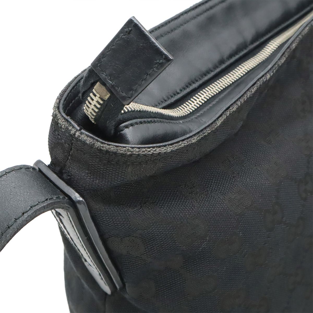 Gucci GG Canvas Sherry Line Shoulder Bag Crossbody Leather Black Green Red