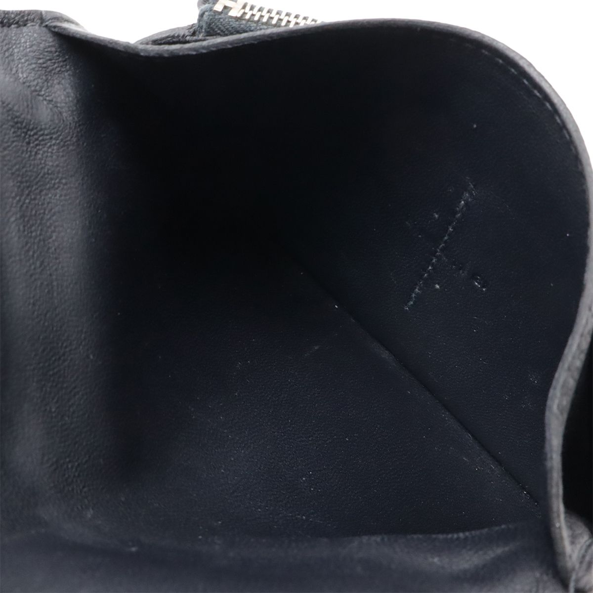 Hermes Dogon Compact Coin Purse Card Case Taurillon Clemence Black Navy Silver