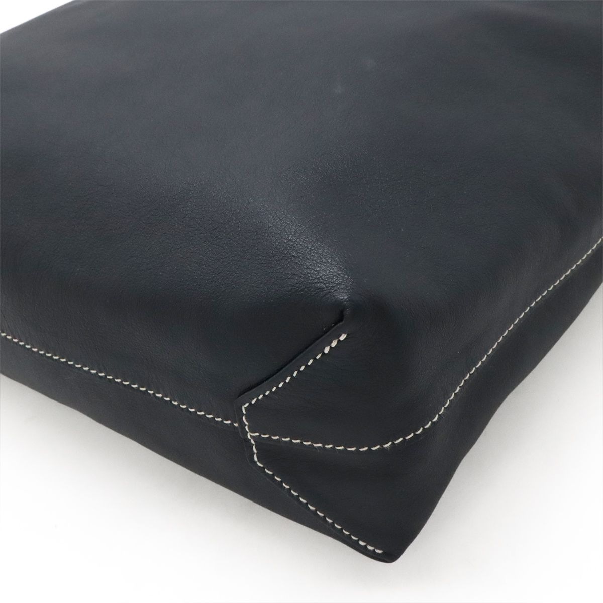 Hermes Double Sens 28 Tote Reversible Veau Sikkim Leather Navy Blue