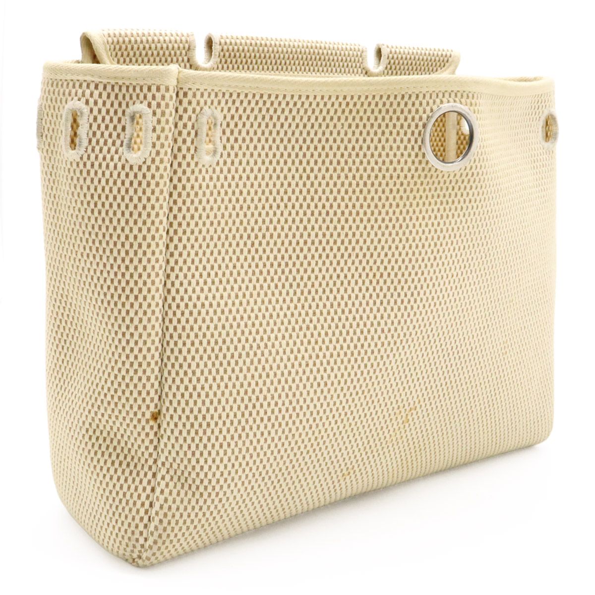 Hermes Herbag PM 2-Way Shoulder Bag Toile Officier GM Black Beige