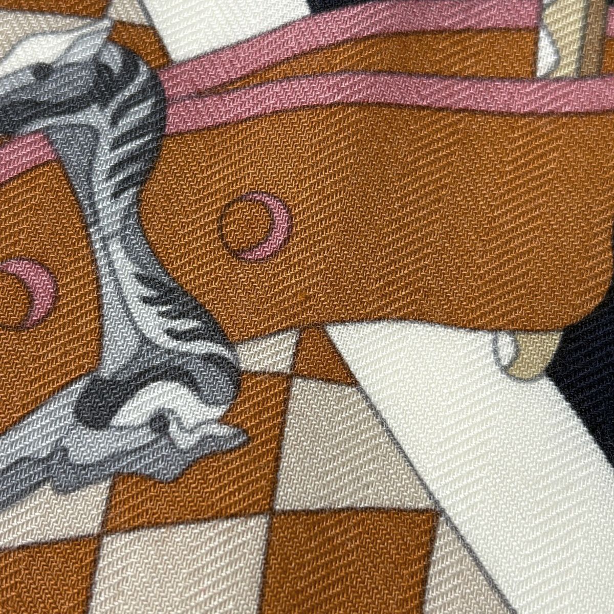 Hermes Carre Geant Cheval Masque Mask Scarf Cashmere Silk Fuchsia Multicolor