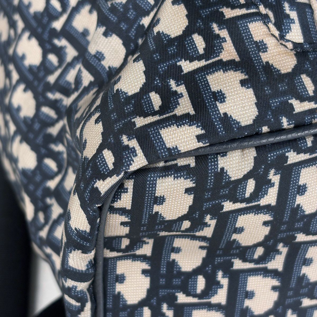 Dior Oblique Backpack Trotter Pattern Nylon Navy