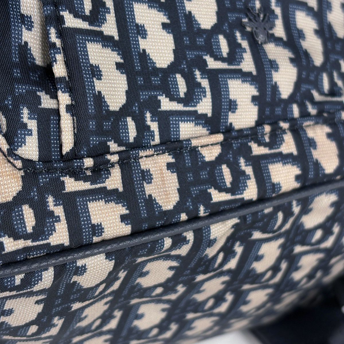 Dior Oblique Backpack Trotter Pattern Nylon Navy