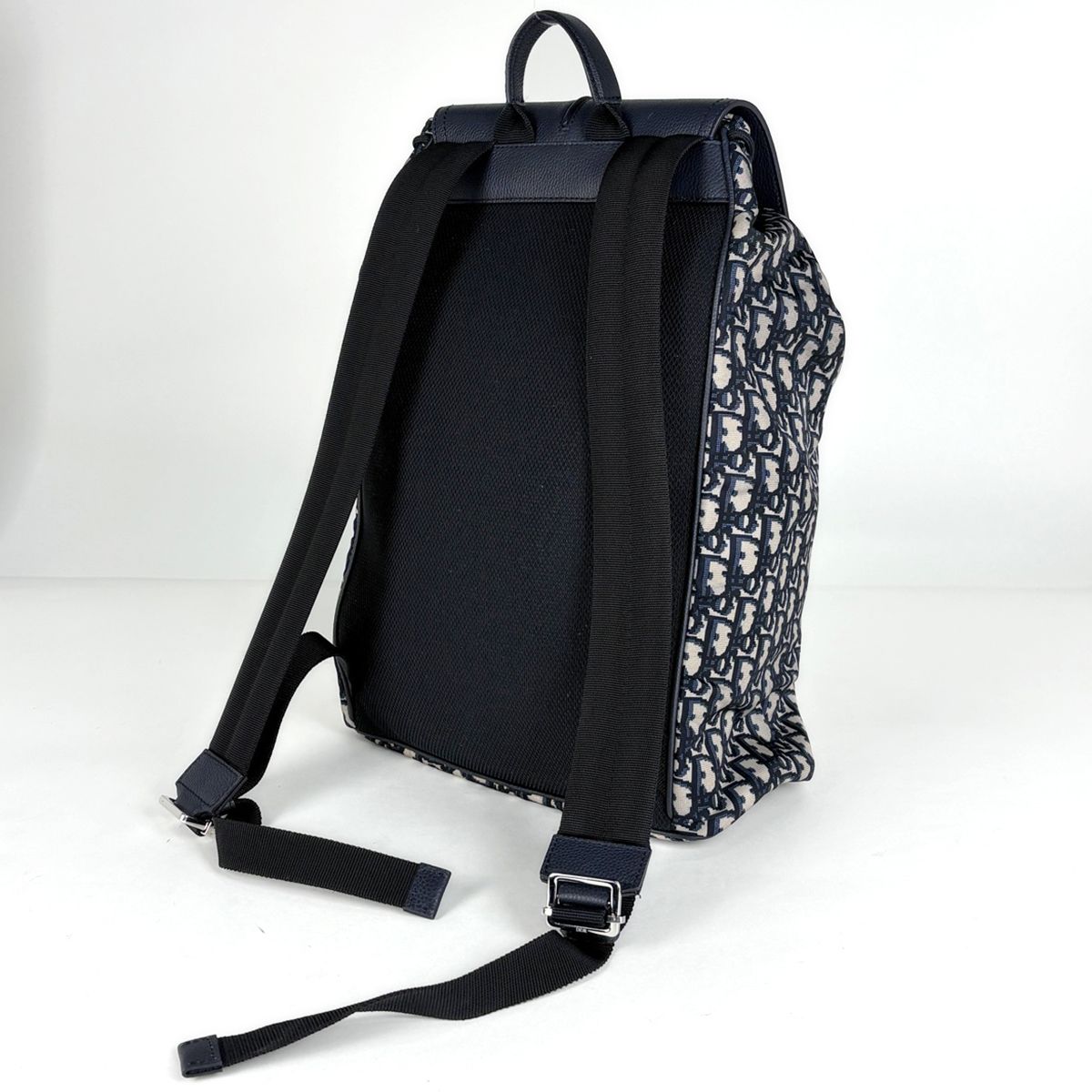 Dior Oblique Backpack Trotter Pattern Nylon Navy