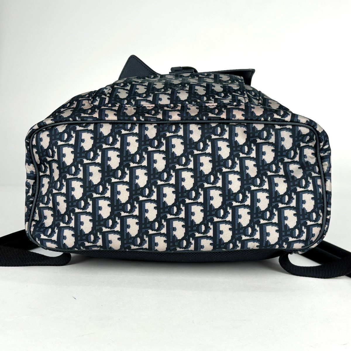Dior Oblique Backpack Trotter Pattern Nylon Navy