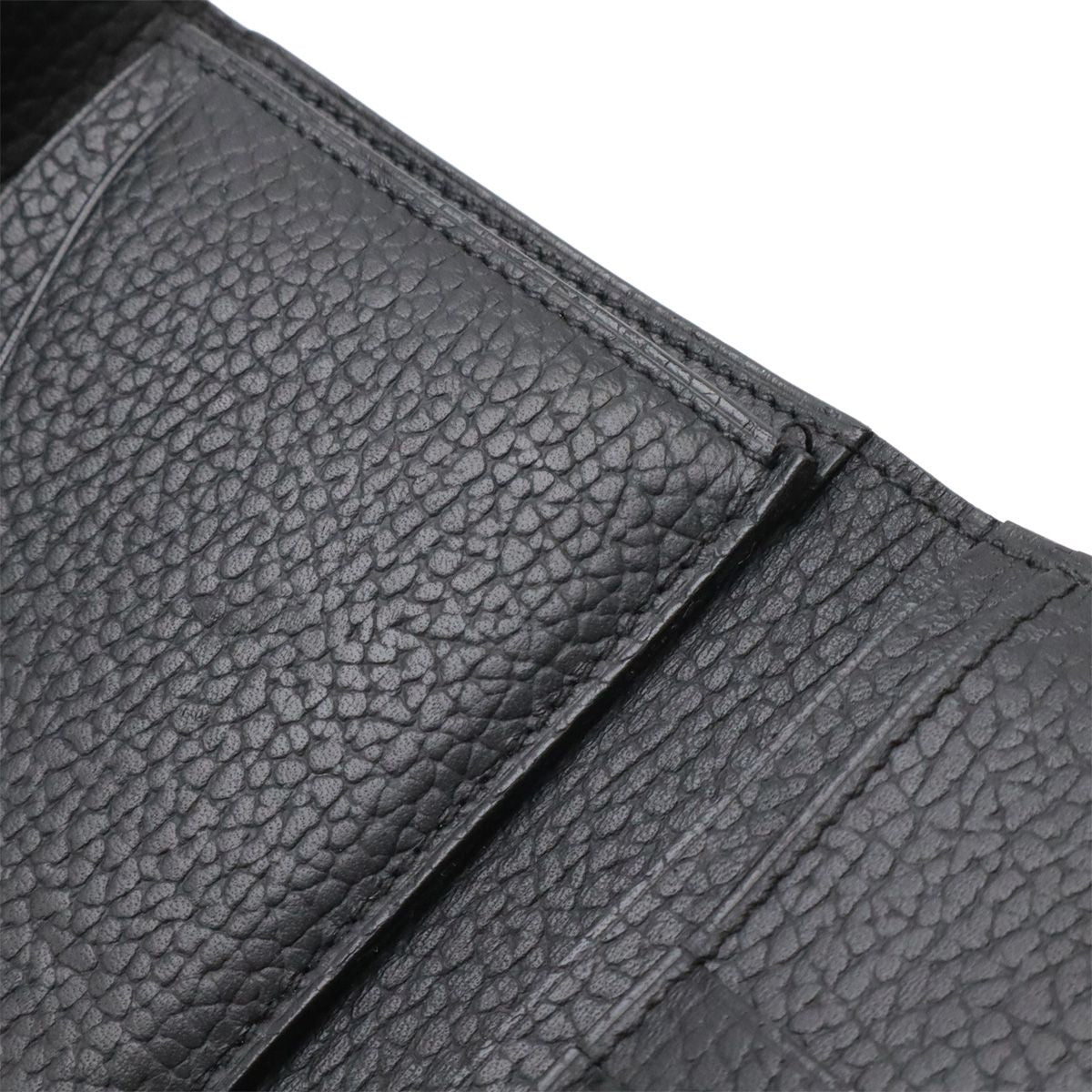 Hermes Illiade Compact Wallet Bifold Veau Gallop D'hermes Leather Black Silver
