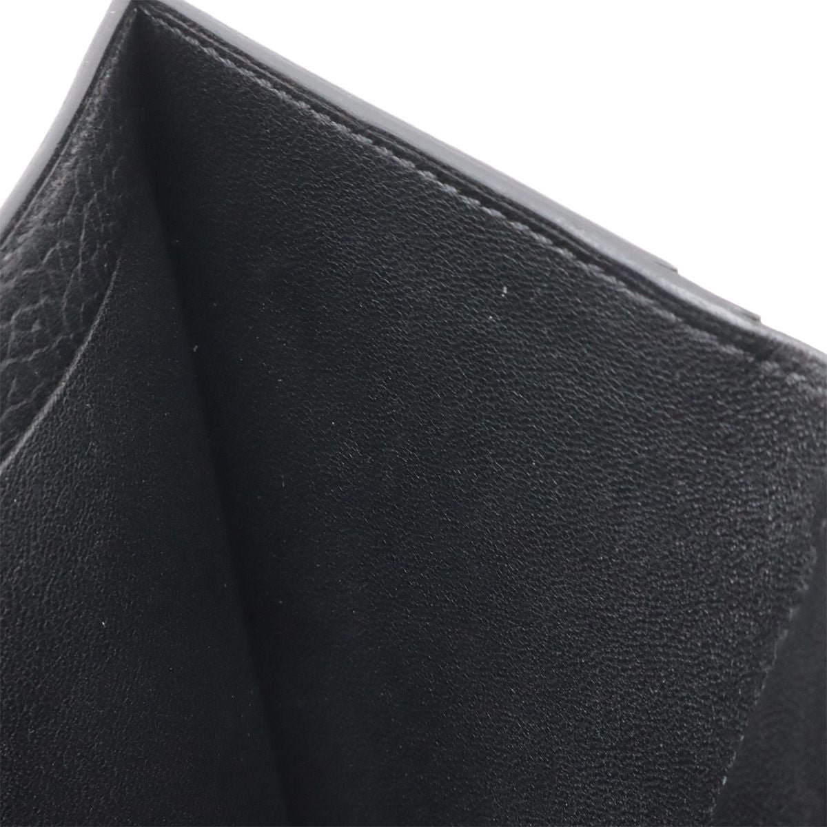 Hermes Illiade Compact Wallet Bifold Veau Gallop D'hermes Leather Black Silver