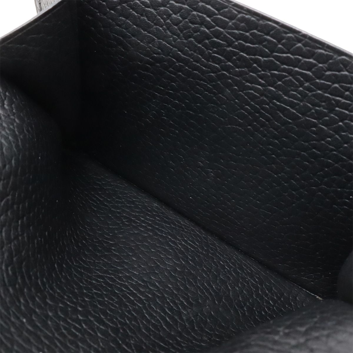 Hermes Illiade Compact Wallet Bifold Veau Gallop D'hermes Leather Black Silver