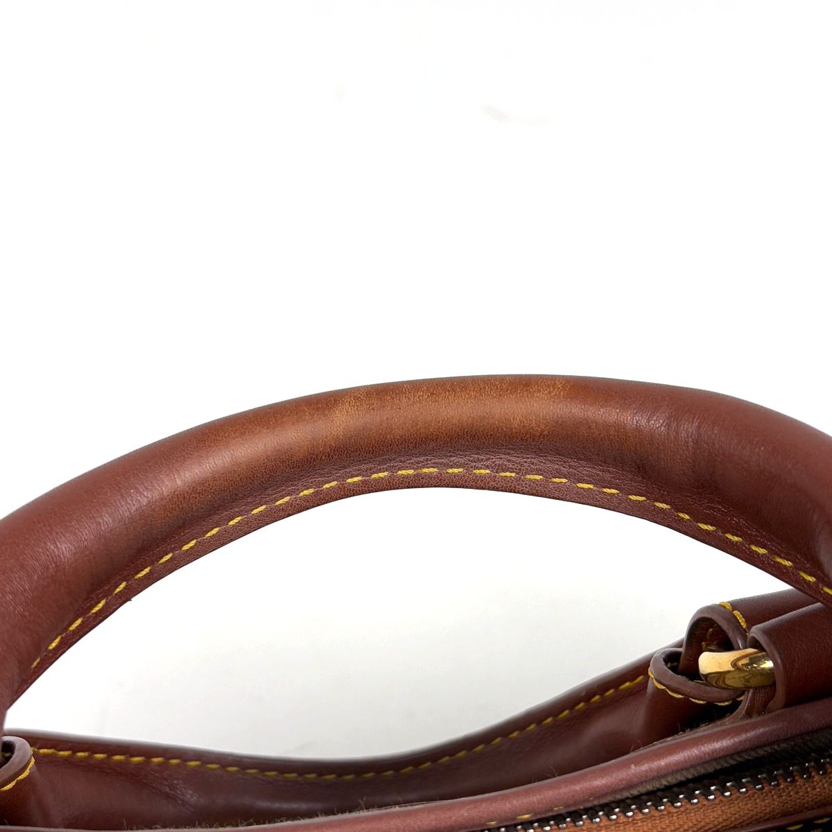 Celine Boogie Bag Macadam Pattern Handbag Canvas Beige Brown