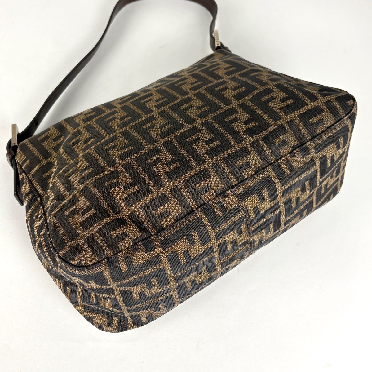 Fendi Zucca Pattern Shoulder Bag Mamma Bucket Canvas Brown