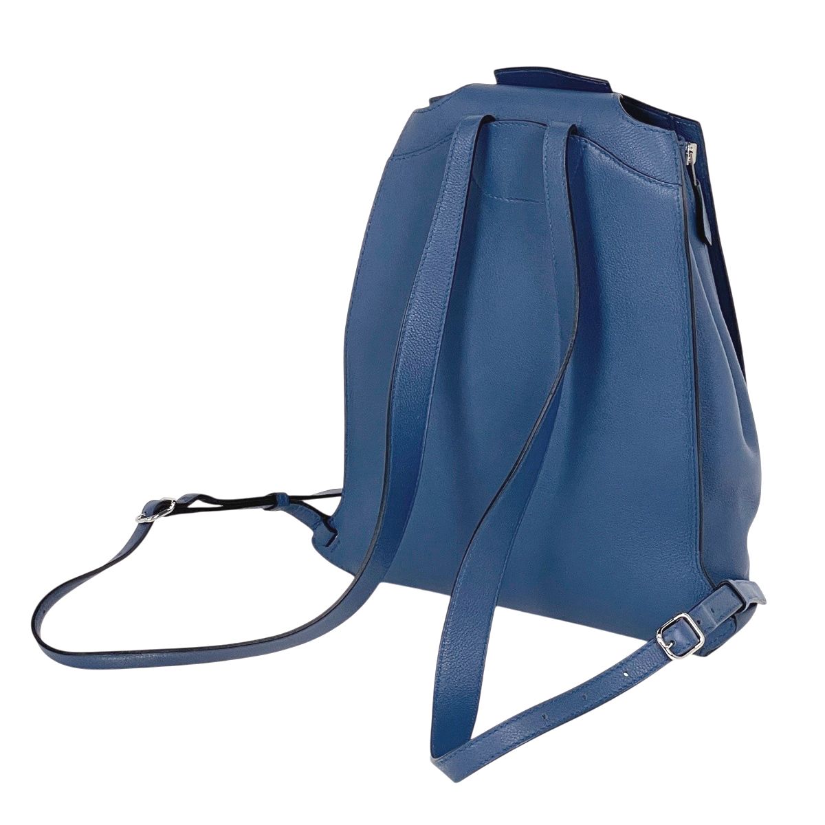 Hermes Sac a Dos Gray Backpack Leather Blue Agat