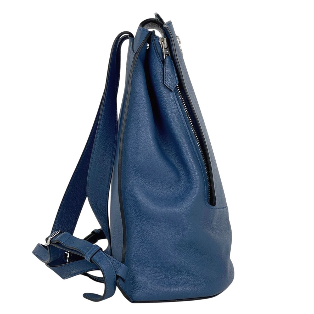 Hermes Sac a Dos Gray Backpack Leather Blue Agat
