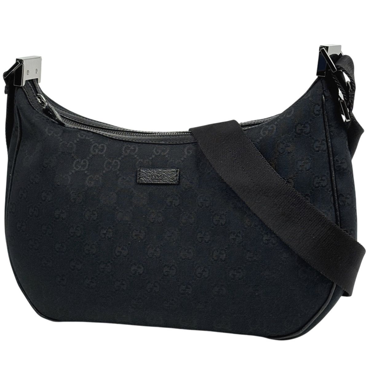 Gucci GG Pattern Shoulder Bag Canvas Black