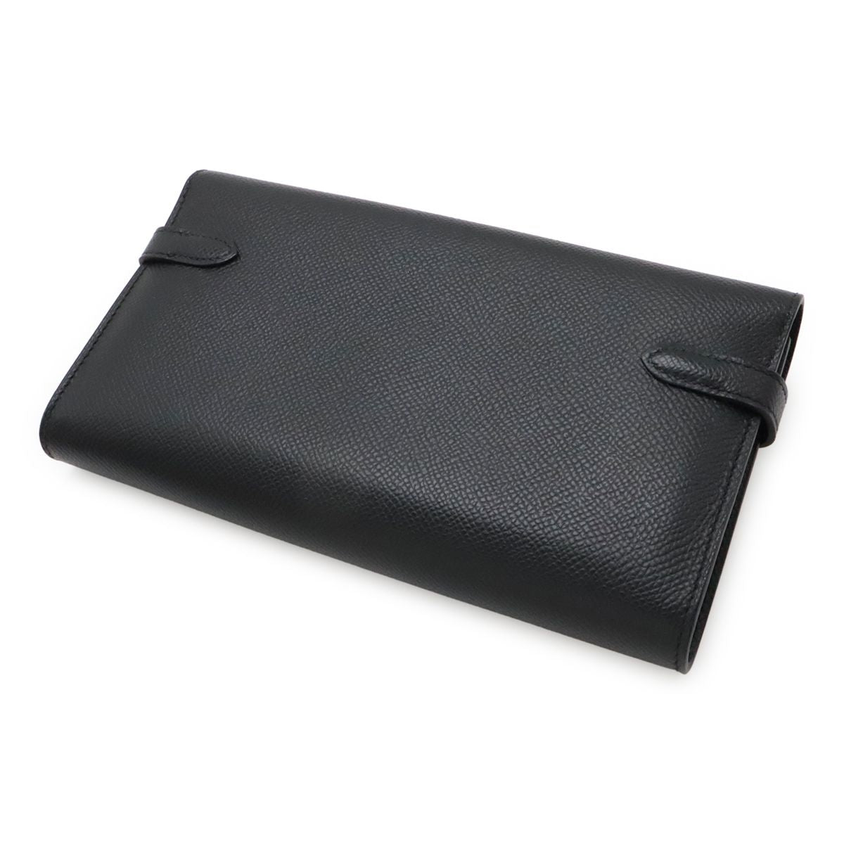 Hermes Kelly Wallet Long Bifold Veau Epsom Black Gold