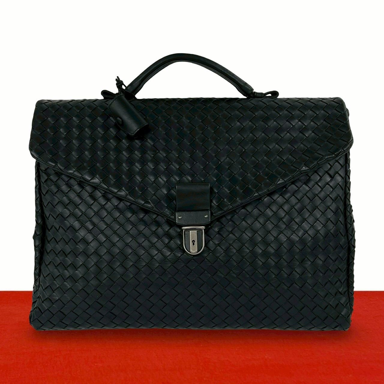 Bottega Veneta with Key Leather Business Briefcase Capacity Black