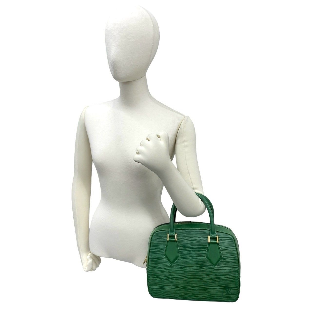 Louis Vuitton Vintage Sa Blanc Epi Leather Mini Boston Bag Borneo Green
