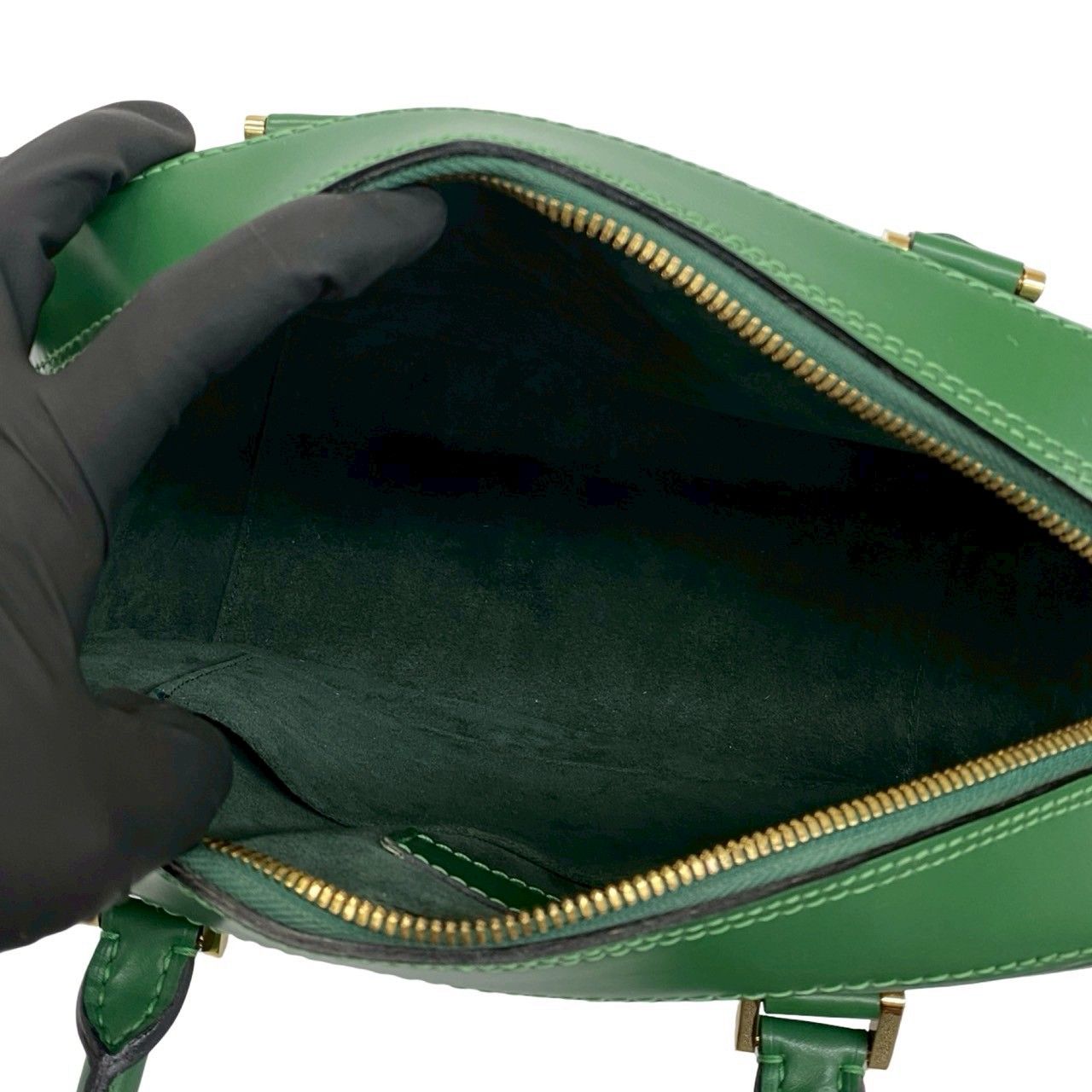 Louis Vuitton Vintage Sa Blanc Epi Leather Mini Boston Bag Borneo Green