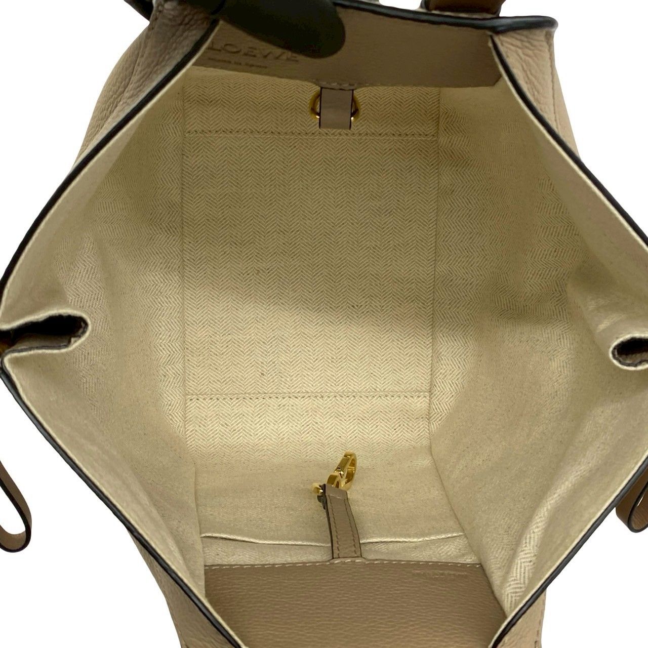 Loewe Hammock Compact Anagram Logo Leather 2-Way Shoulder Bag Beige